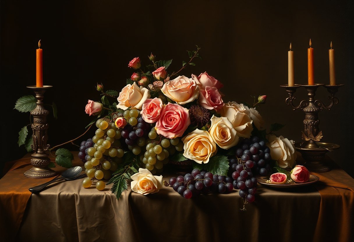 Baroque Feast - AI generated Baroque image made with Zappy