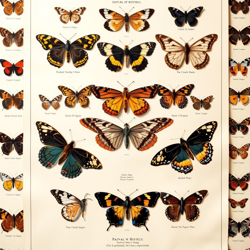 Butterflies of the world - AI generated Botanical image made with Zappy