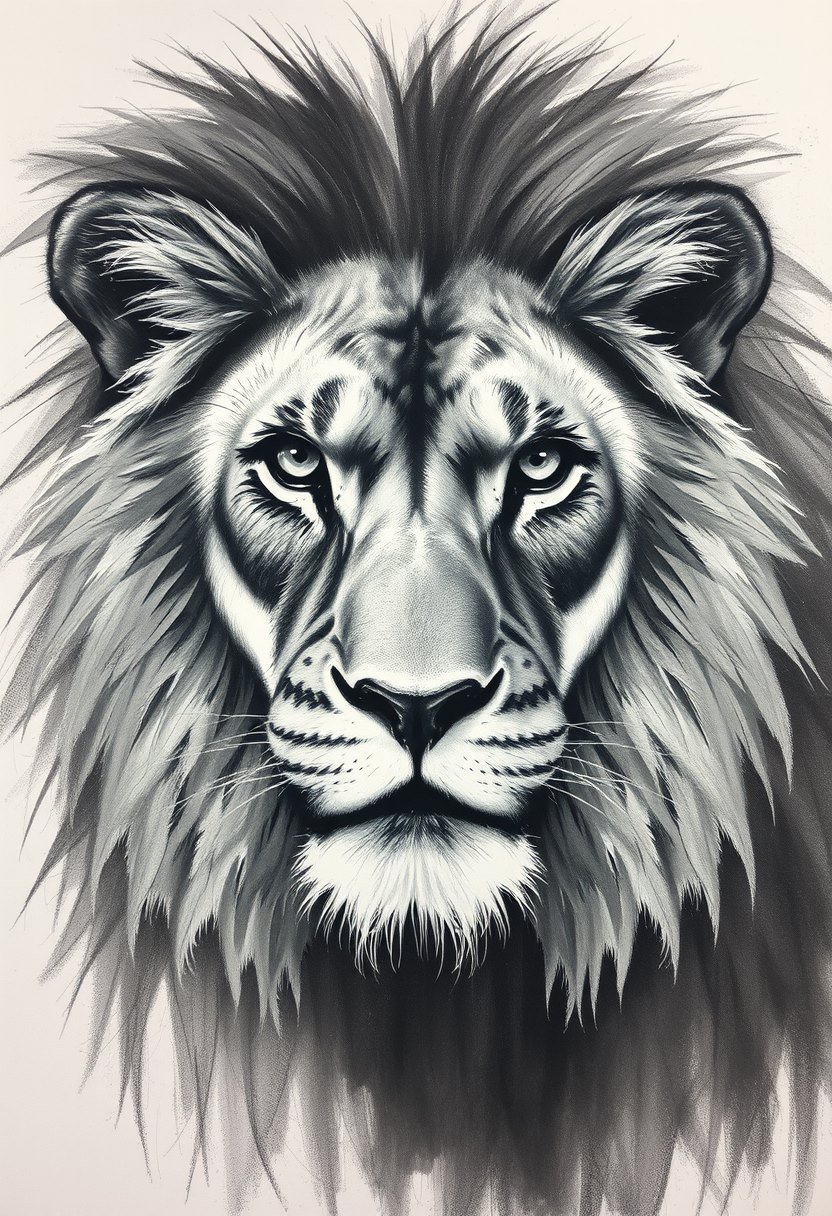 Charcoal King - AI generated Sketch image made with Zappy