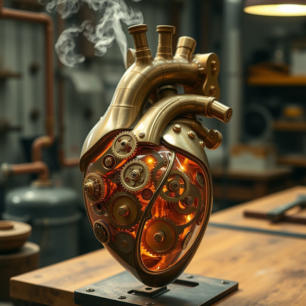 Clockwork Heart - AI generated Steampunk image made with Zappy