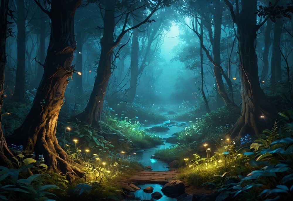 Enchanted Forest - AI generated Environment image made with Zappy