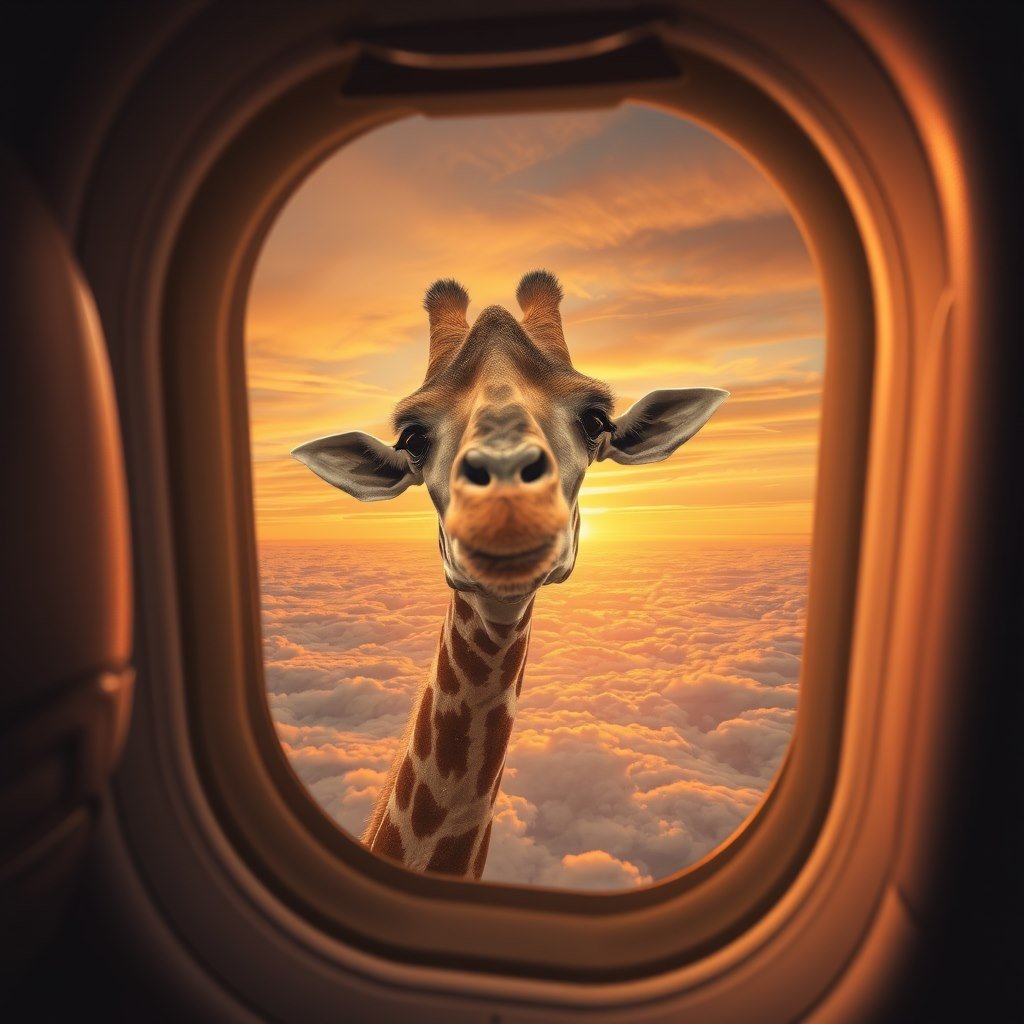 Window seat surprise - AI generated Surreal image made with Zappy