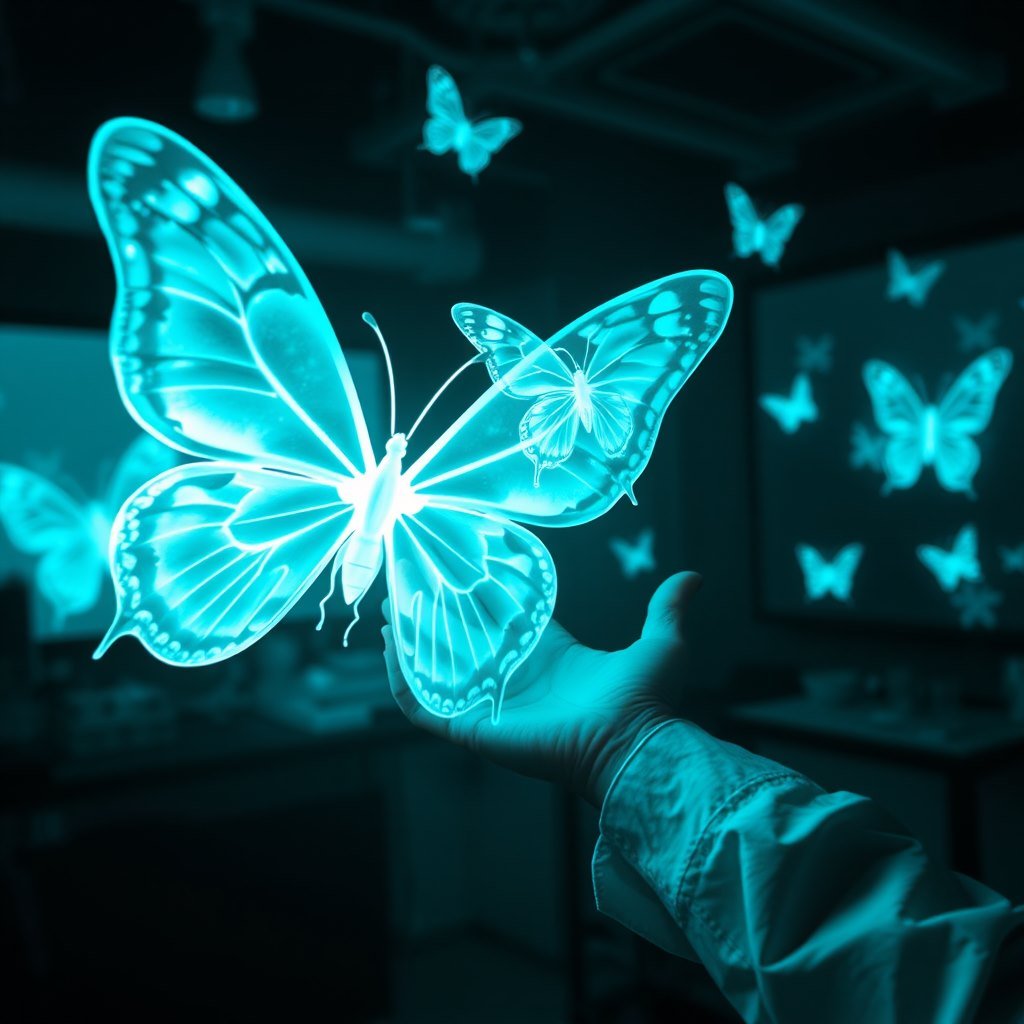 Hologram Garden - AI generated Sci-Fi image made with Zappy