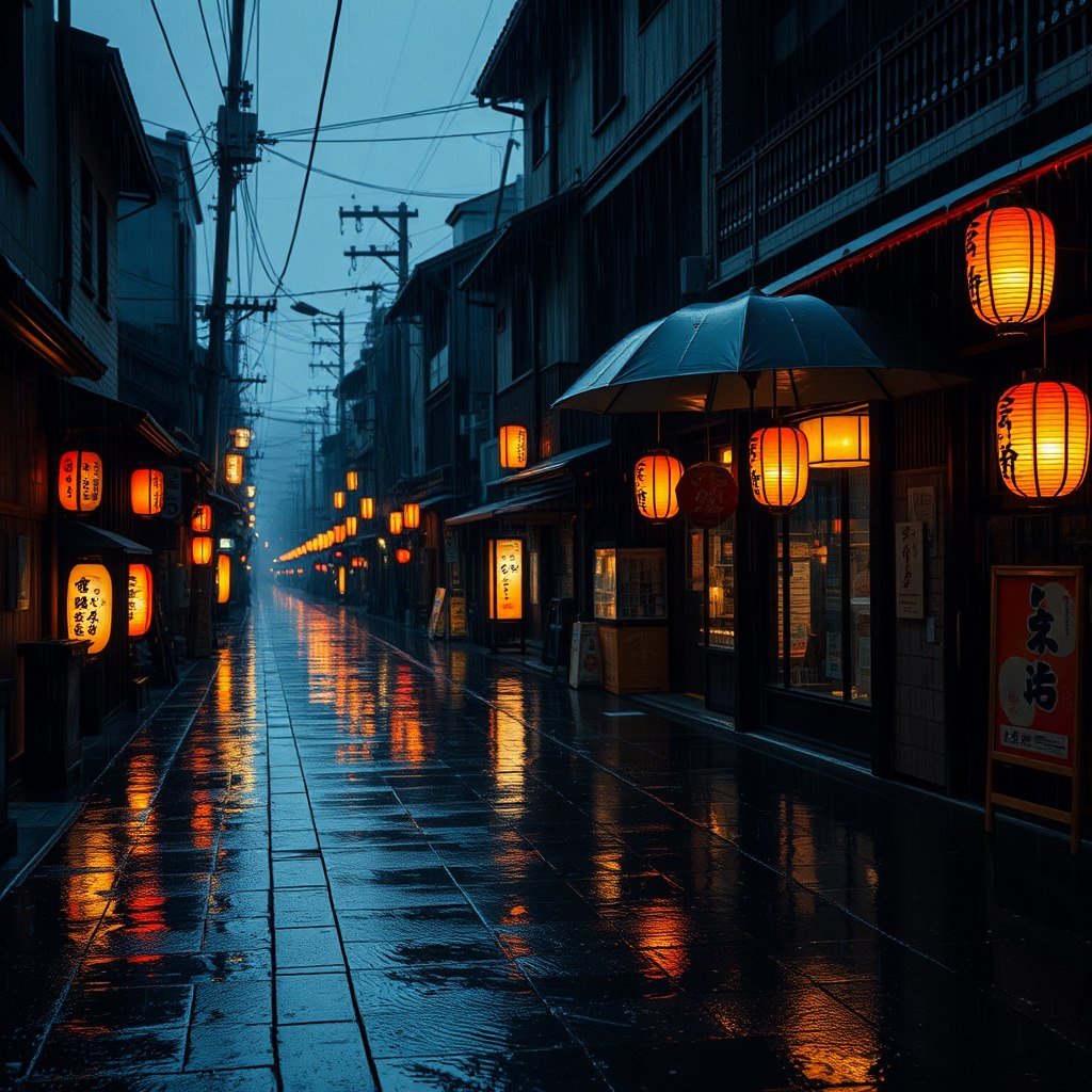 Kyoto rain - AI generated Travel image made with Zappy