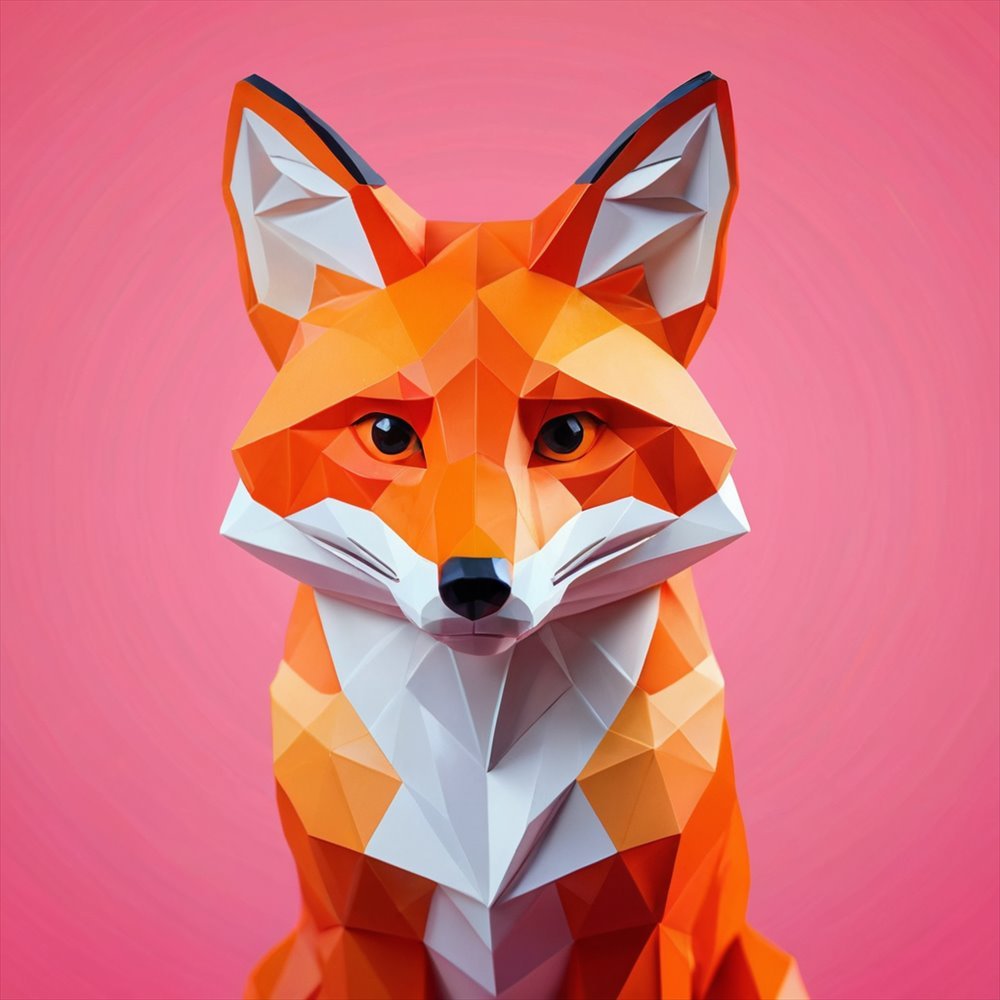 Low Poly Fox - AI generated Low Poly image made with Zappy