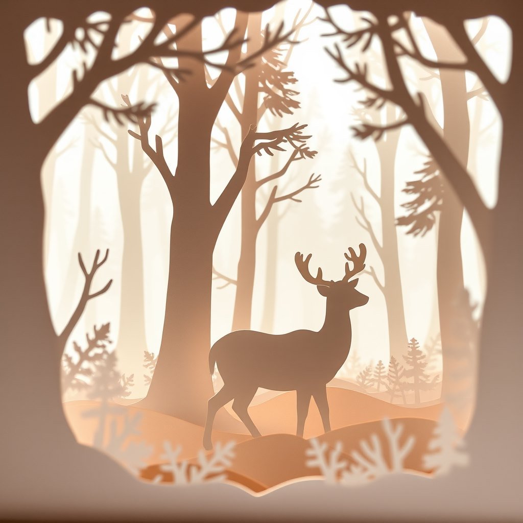 Paper Forest - AI generated Papercraft image made with Zappy