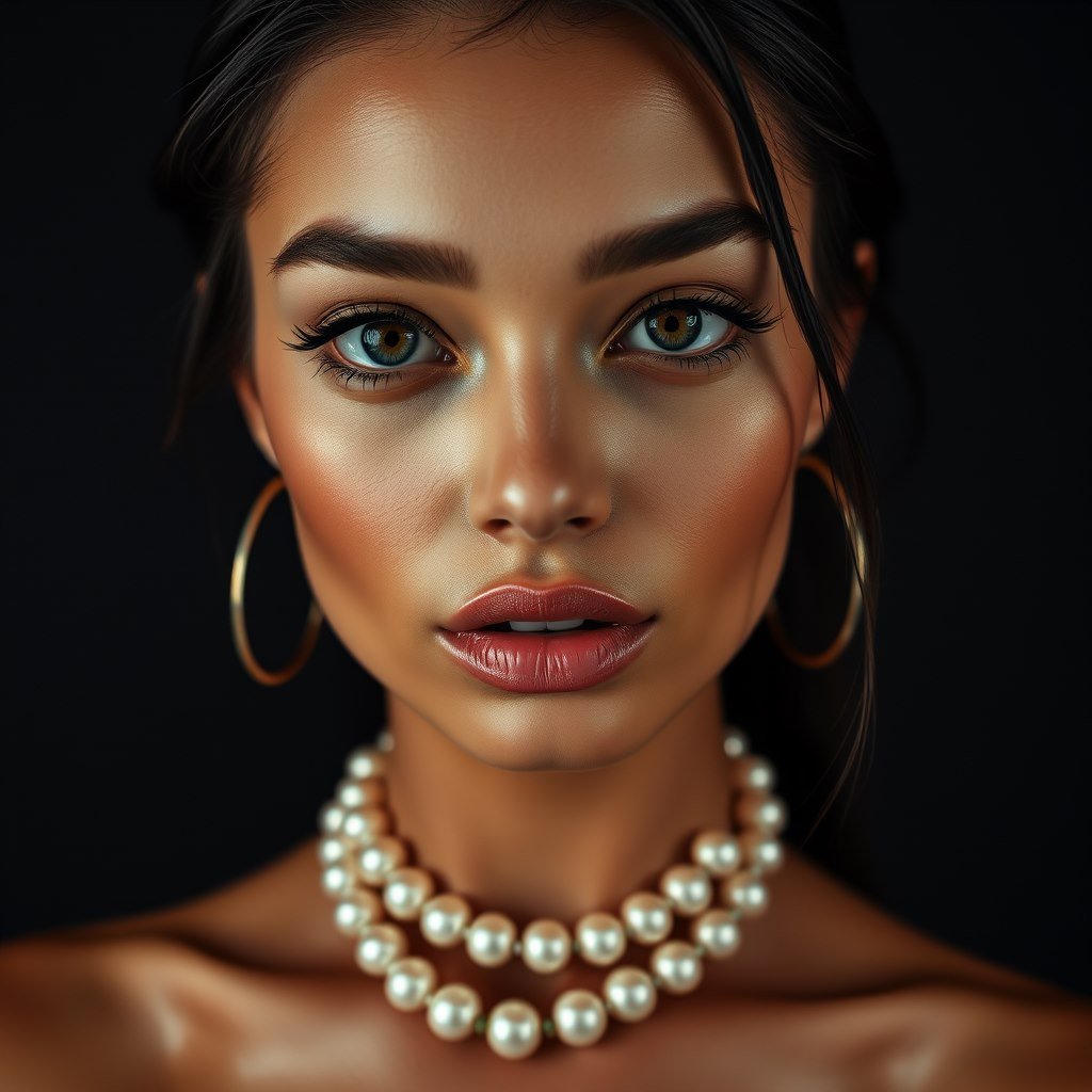 Pearls and gloss - AI generated Beauty image made with Zappy
