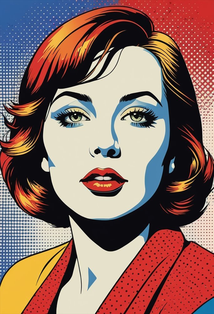 Pop Art Portrait - AI generated Pop Art image made with Zappy