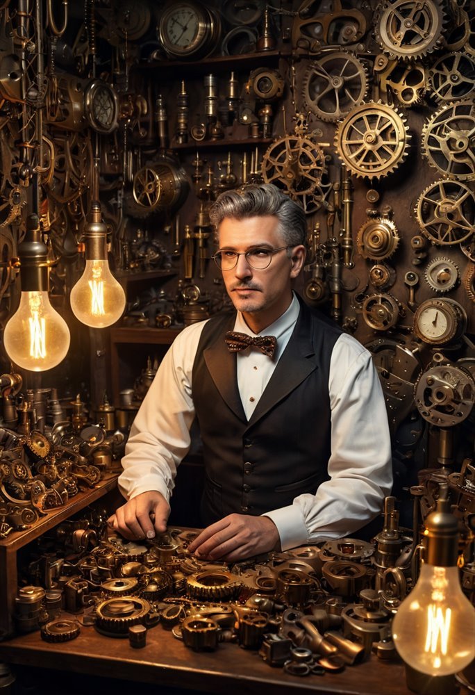 Steampunk AI style example