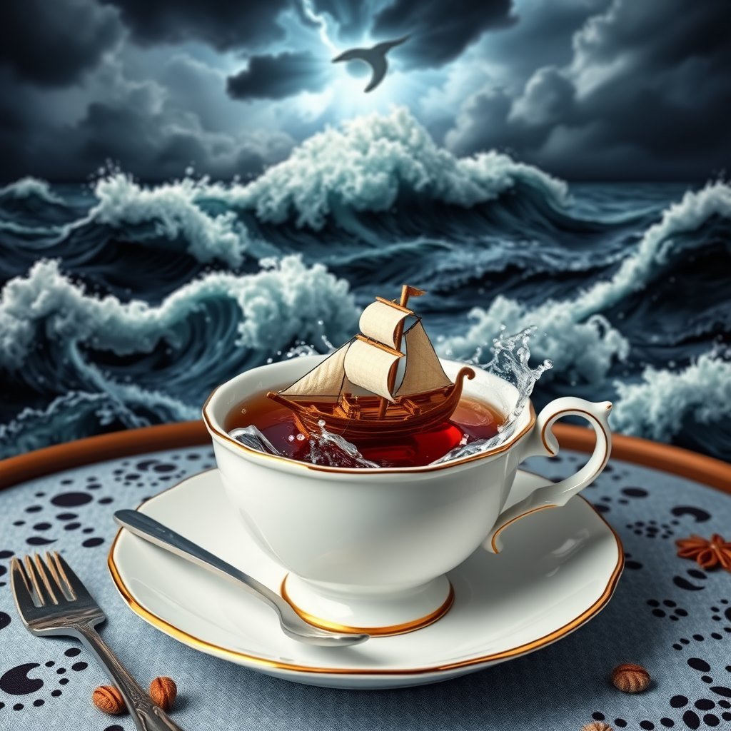 Storm in a Teacup - AI generated Surreal image made with Zappy