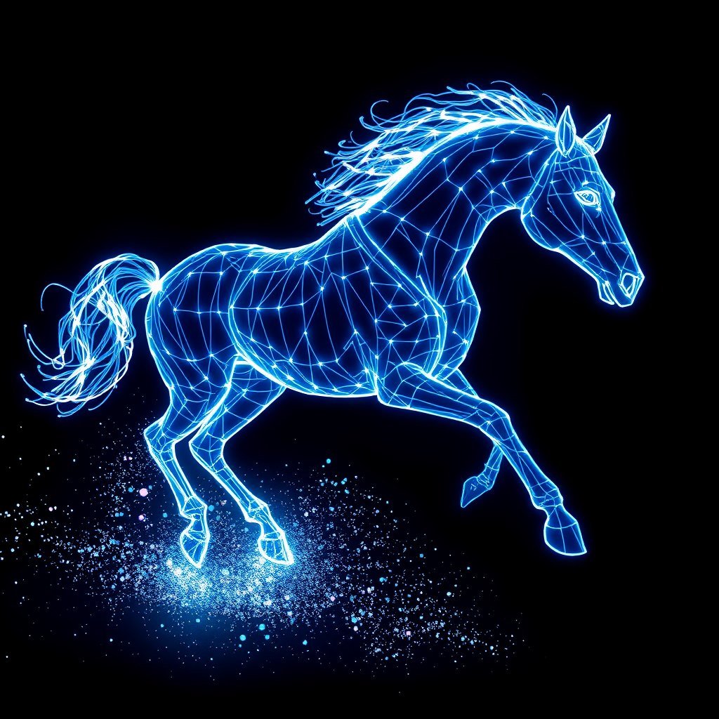 Digital Stallion - AI generated 3D Render image made with Zappy