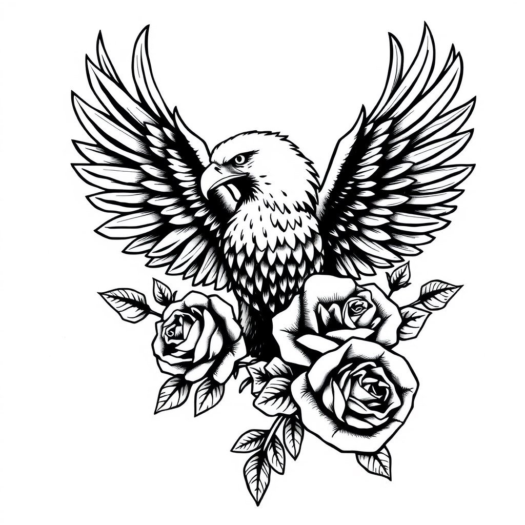 Black and white tattoo template