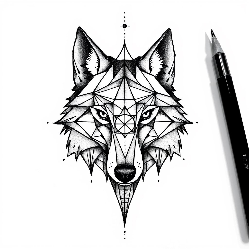 Geometric tattoo template