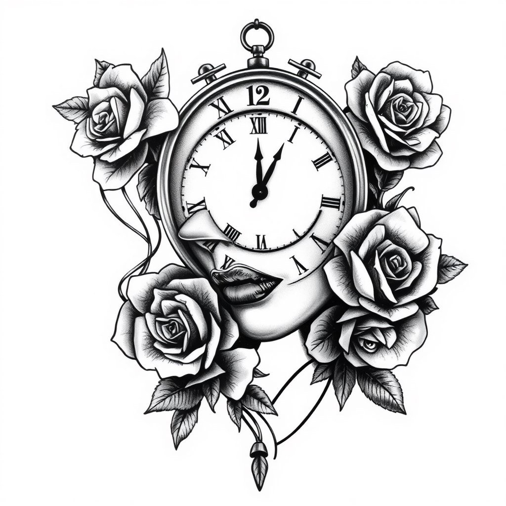 Portrait tattoo template