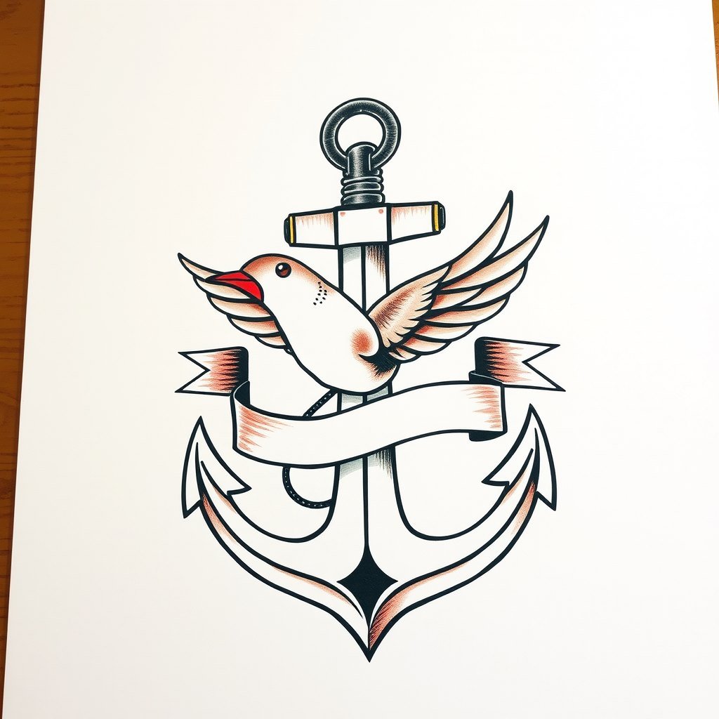 American traditional tattoo template